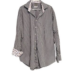 Thomas Dean Button Down Men’s Long Sleeved Flip Cuff Shirt Size XXL